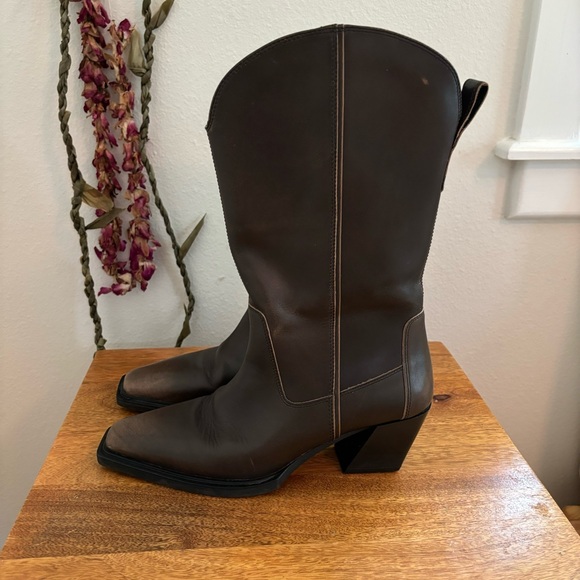 Vagabond Alina Tall Boots in Brown Brush-off Leather Sz 38 - Picture 14 of 14